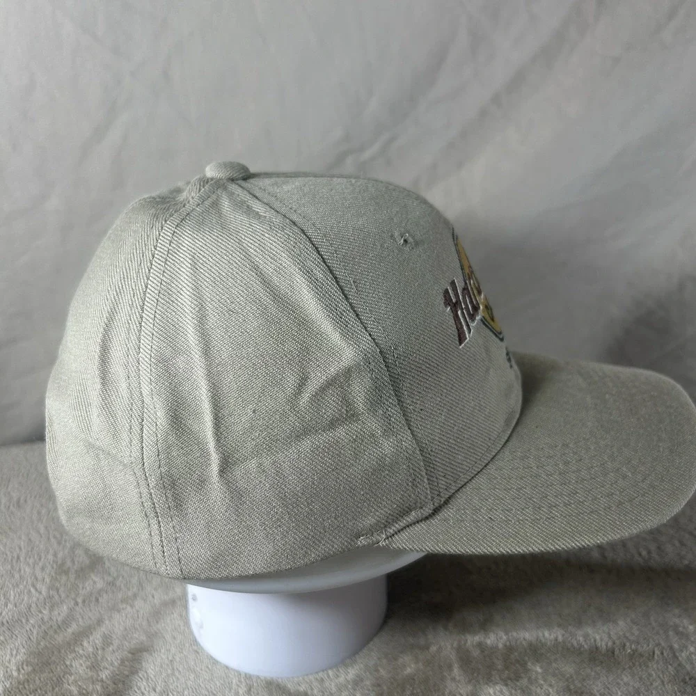 Vintage Hard Rock Cafe Seoul Snapback Hat Cap Korea Wool Blend OSFA Beige Logo